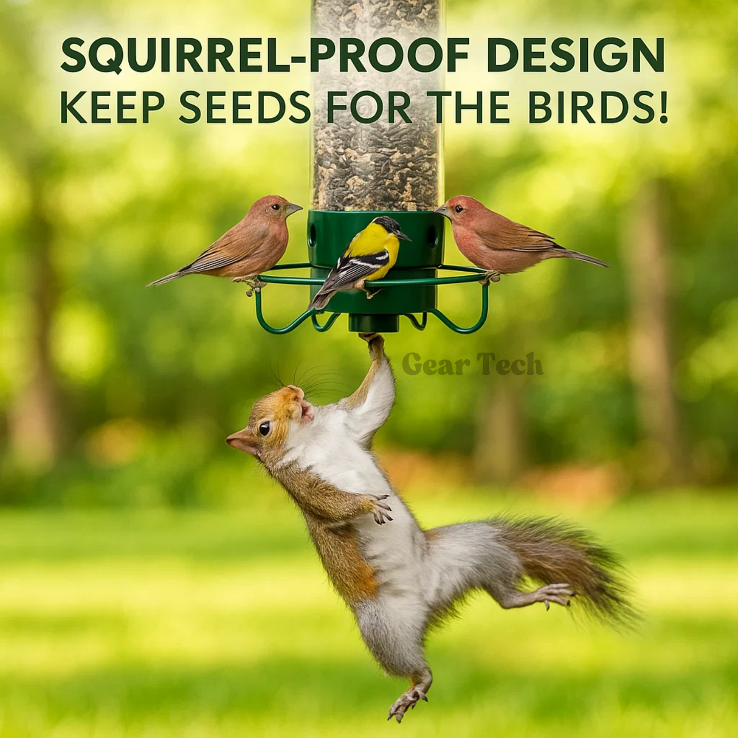 Heavy-Duty Squirrel-Proof Bird Feeder - Metal Design