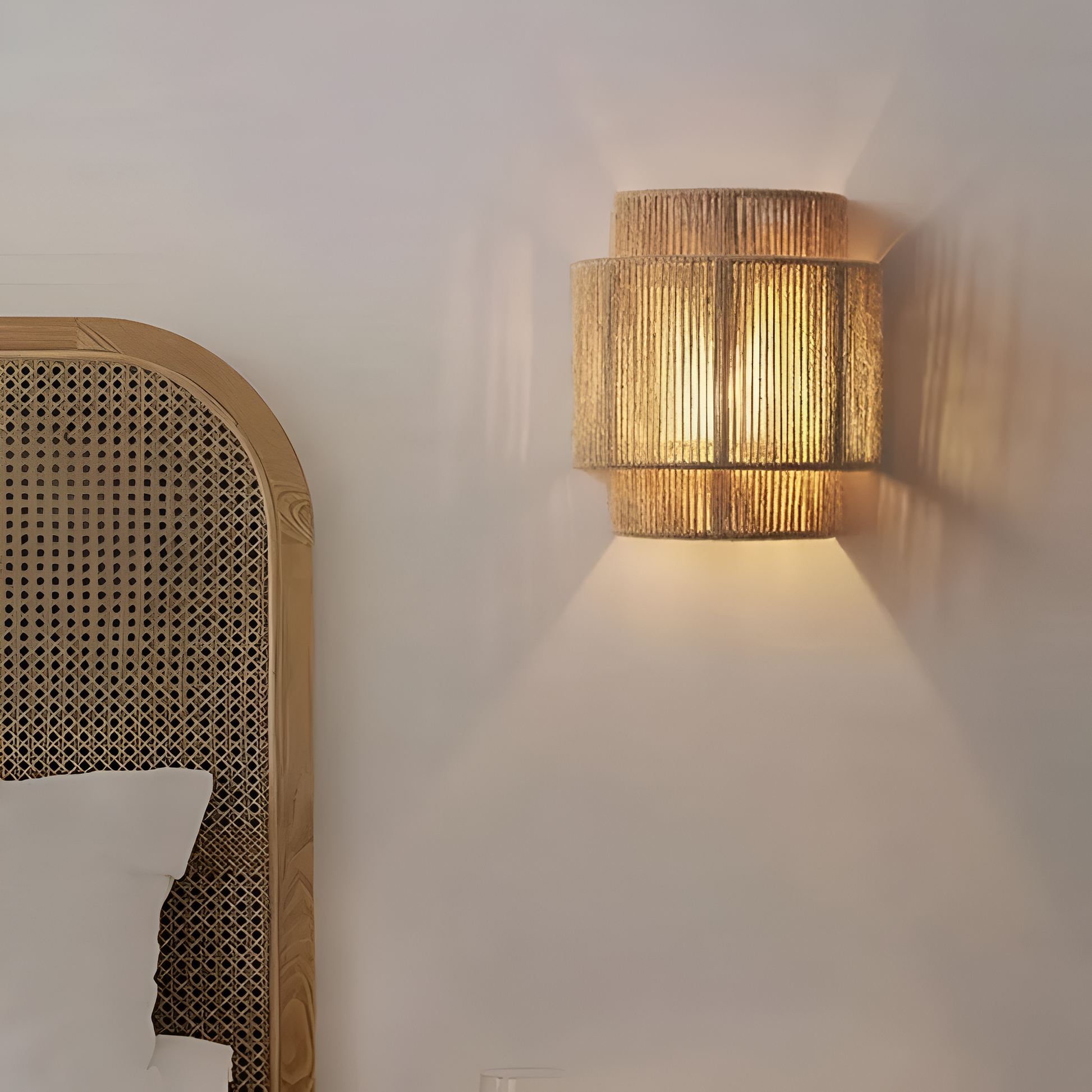 Hemp Rope Wall Sconce - Bohemian Style - Rustic Wall Lamp - LED - 1-Light - Image 4