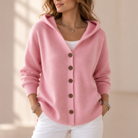 Hooded A-Line Knit Cardigan