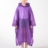 Hooded Kids' Pullover Rain Poncho