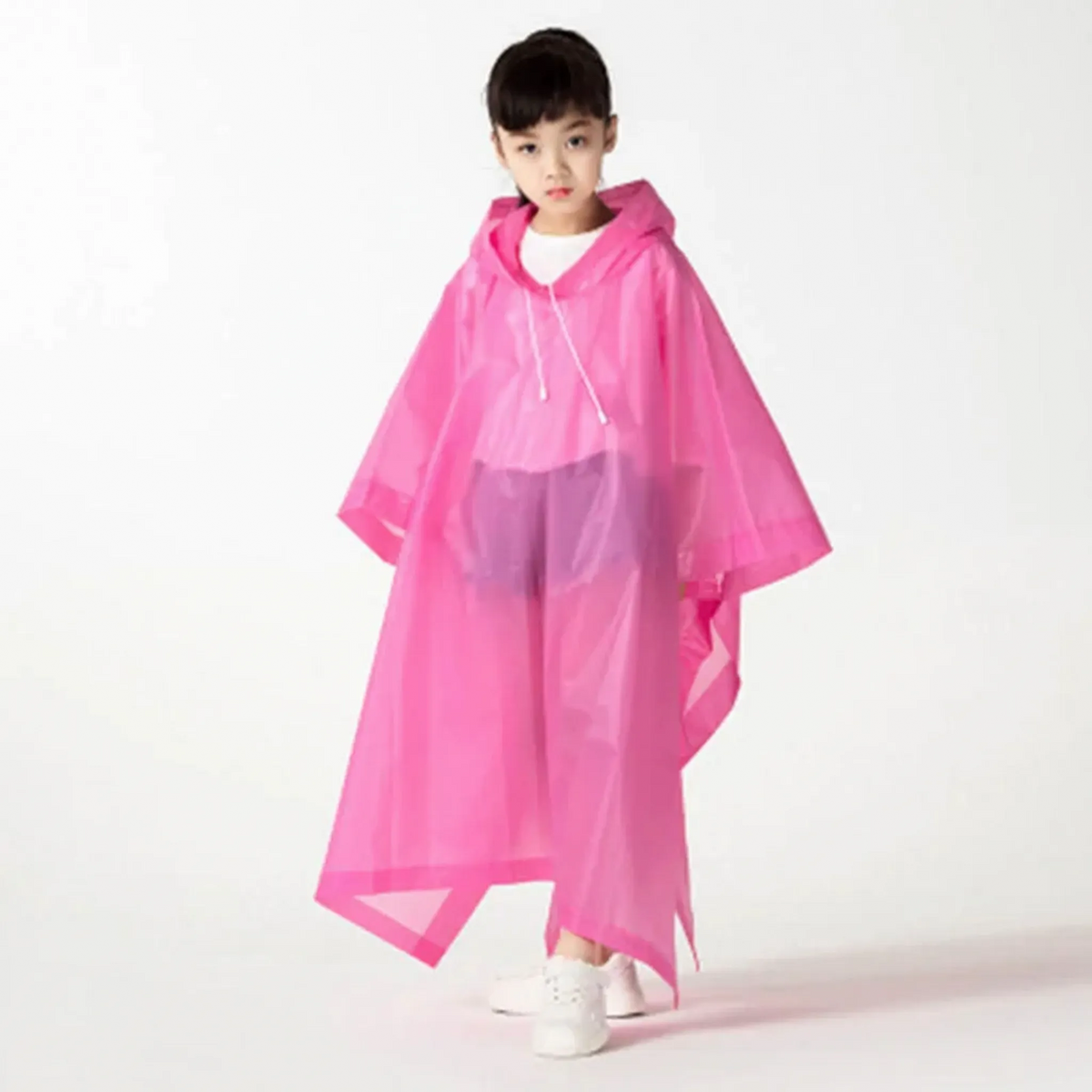 Hooded Kids' Pullover Rain Poncho