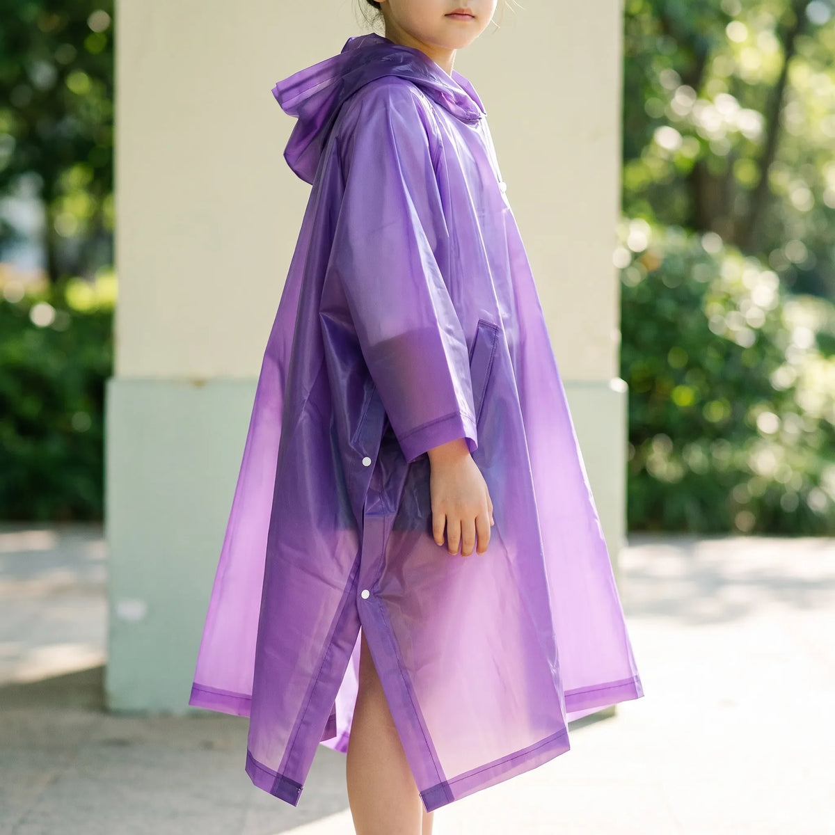 Hooded Kids' Pullover Rain Poncho