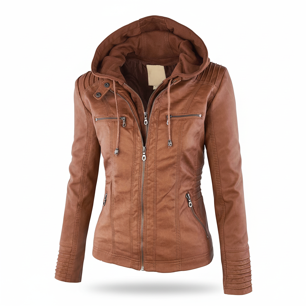 Hooded Leather Jacket
