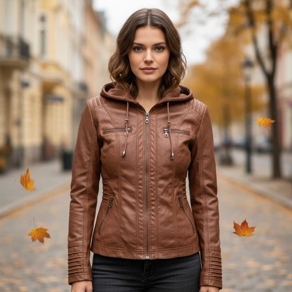 Hooded Leather Jacket