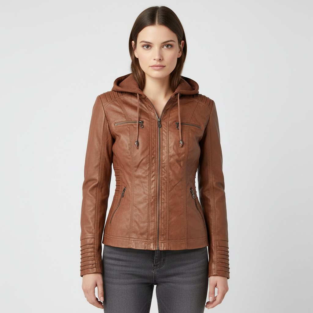Hooded Leather Jacket