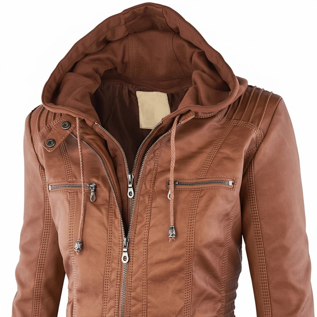Hooded Leather Jacket