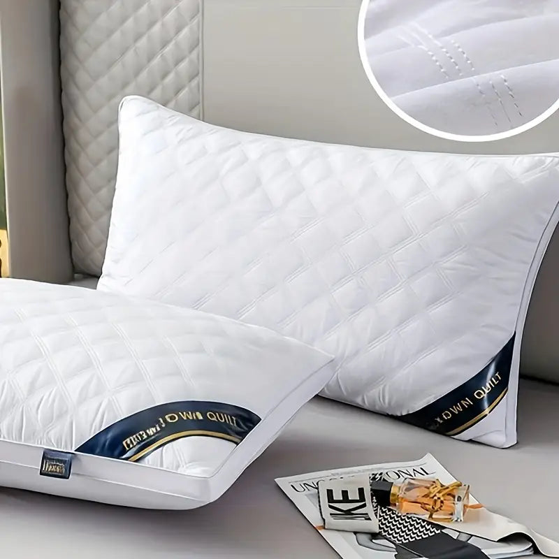 Hotel Pillow Set - Hypoallergenic White Bed Pillows - For Side and Back Sleepers - Image 2