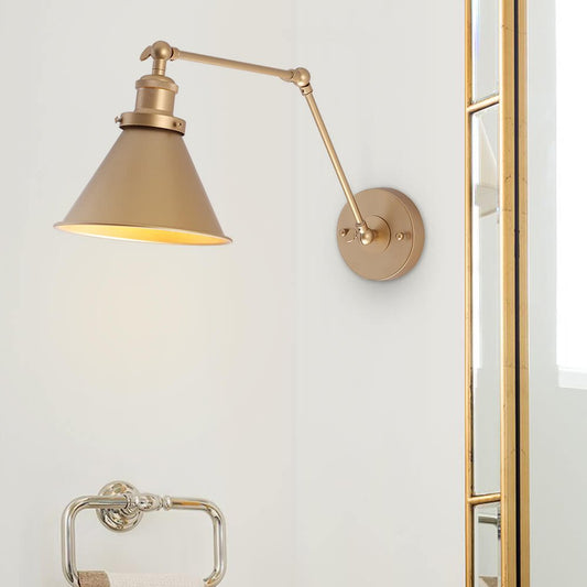 Industrial Wall Light - Metal Swing Arm Reading Sconce - Adjustable Stylish Lamp - Image 1