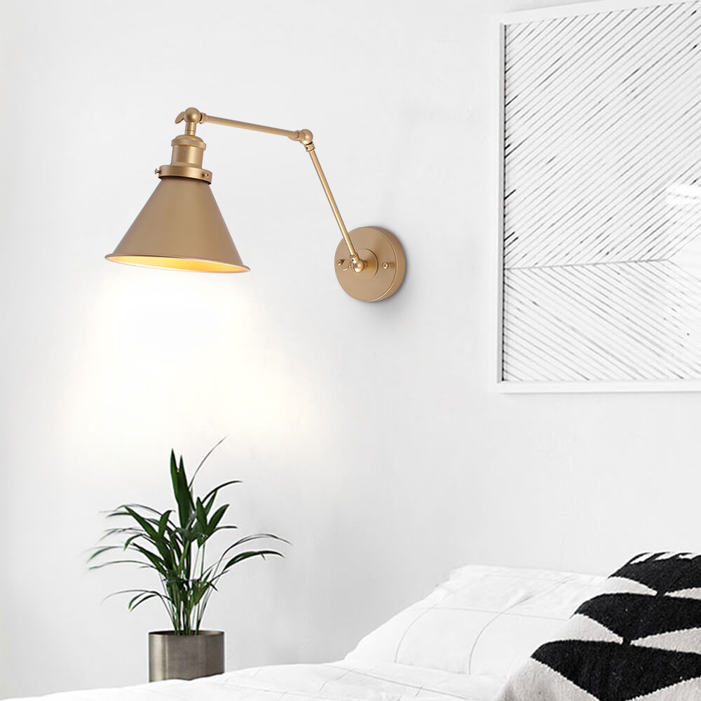 Industrial Wall Light - Metal Swing Arm Reading Sconce - Adjustable Stylish Lamp - Image 2