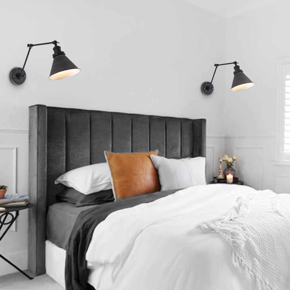 Industrial Wall Light - Metal Swing Arm Reading Sconce - Adjustable Stylish Lamp - Image 5