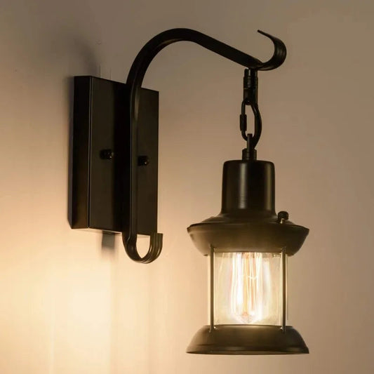 Industrial Wall Sconce - Vintage Style - Metal & Glass - Oil Bronze Finish - Image 1