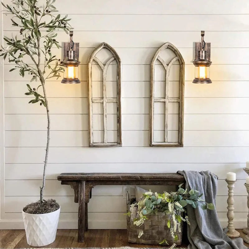 Industrial Wall Sconce - Vintage Style - Metal & Glass - Oil Bronze Finish - Image 5