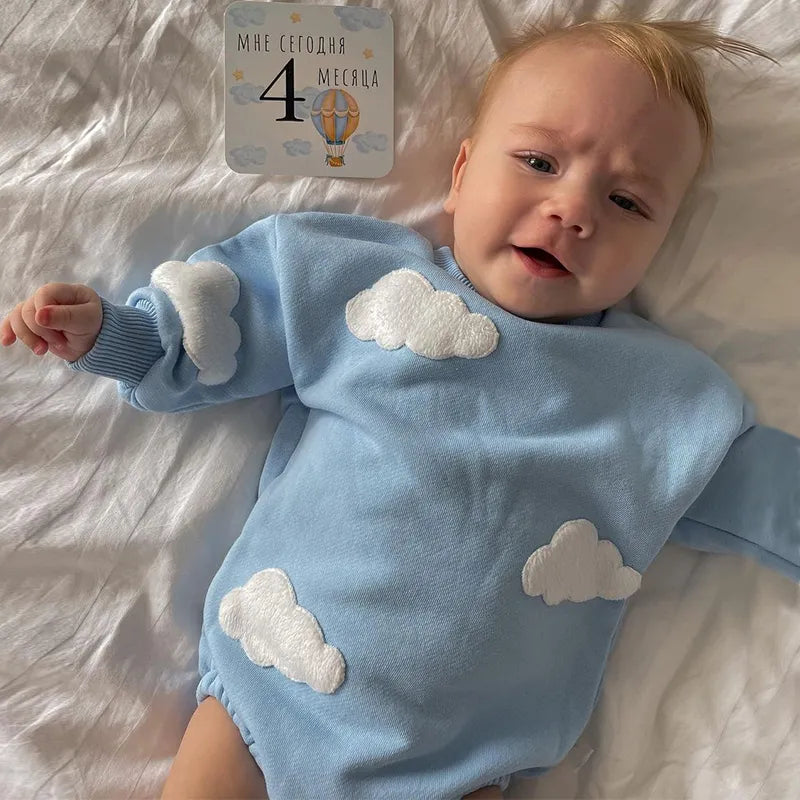 Infant Baby Cloud Print Romper Jumpsuit