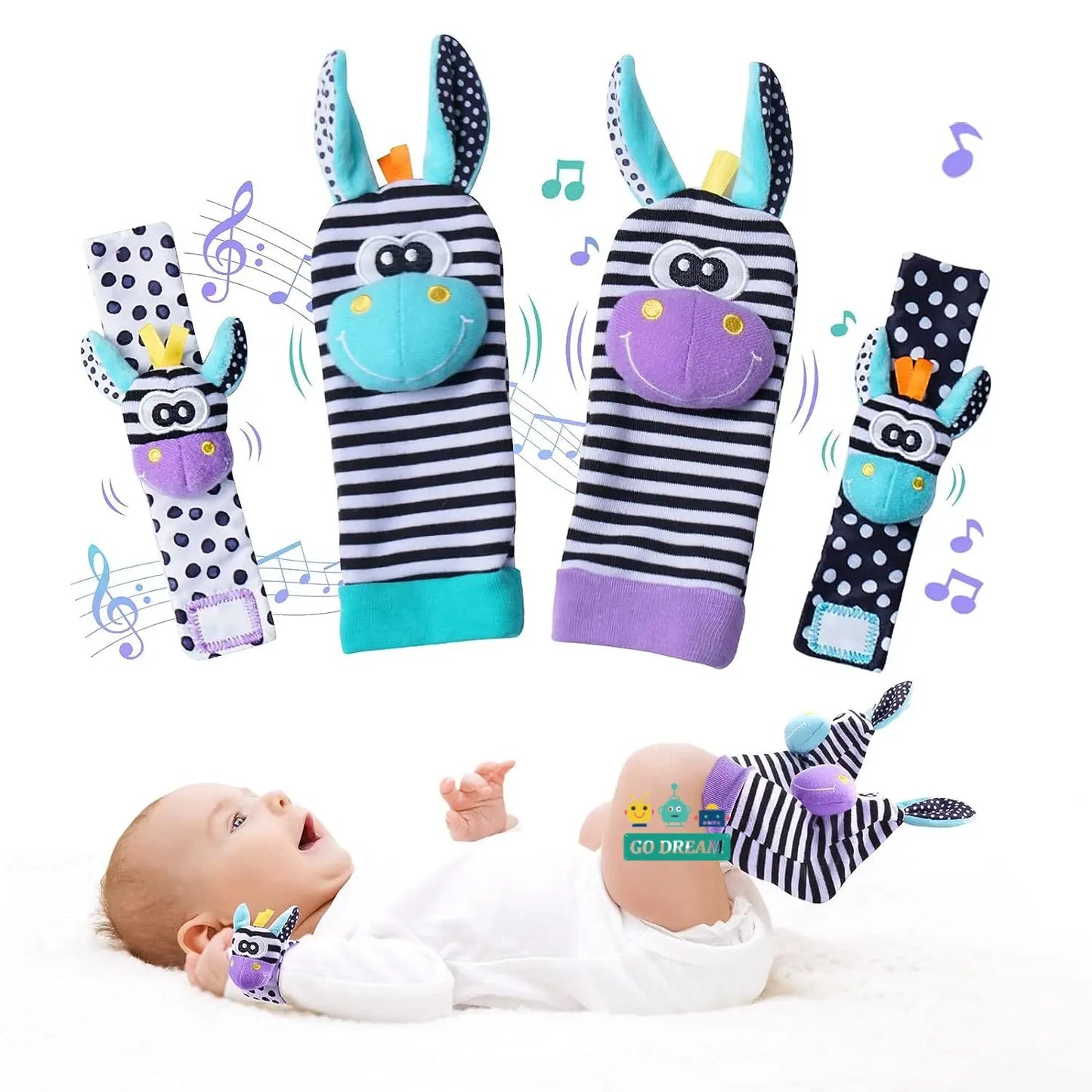 Infant Wrist Rattle Socks - Early Educational Sensory Toy