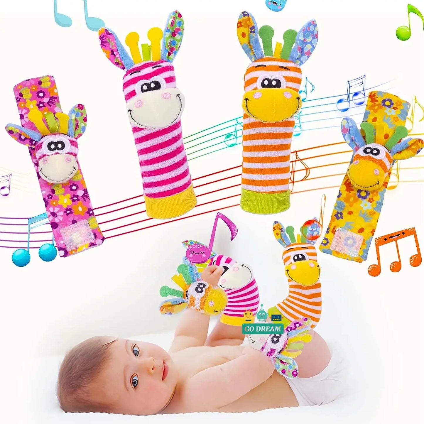 Infant Wrist Rattle Socks - Early Educational Sensory Toy