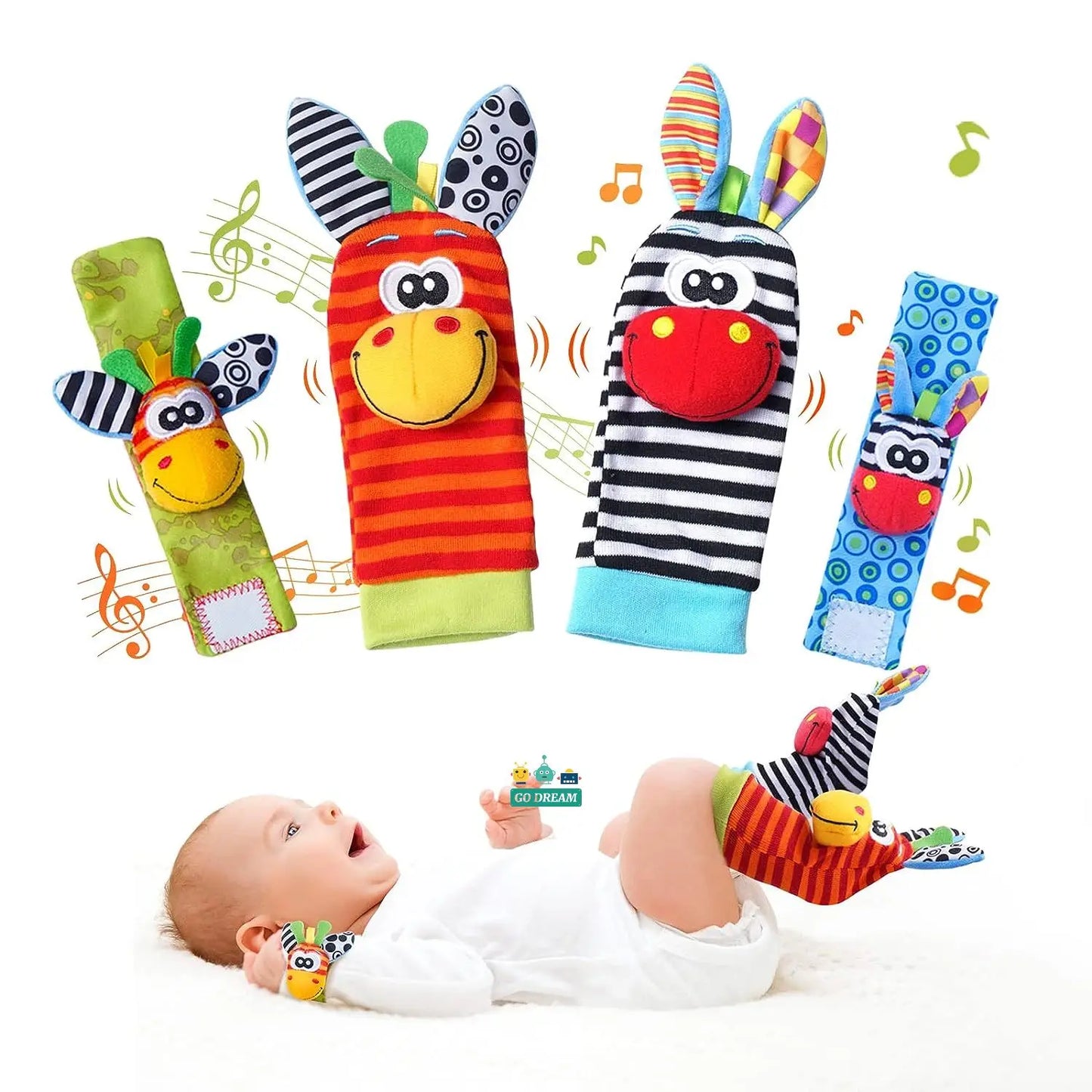 Infant Wrist Rattle Socks - Early Educational Sensory Toy