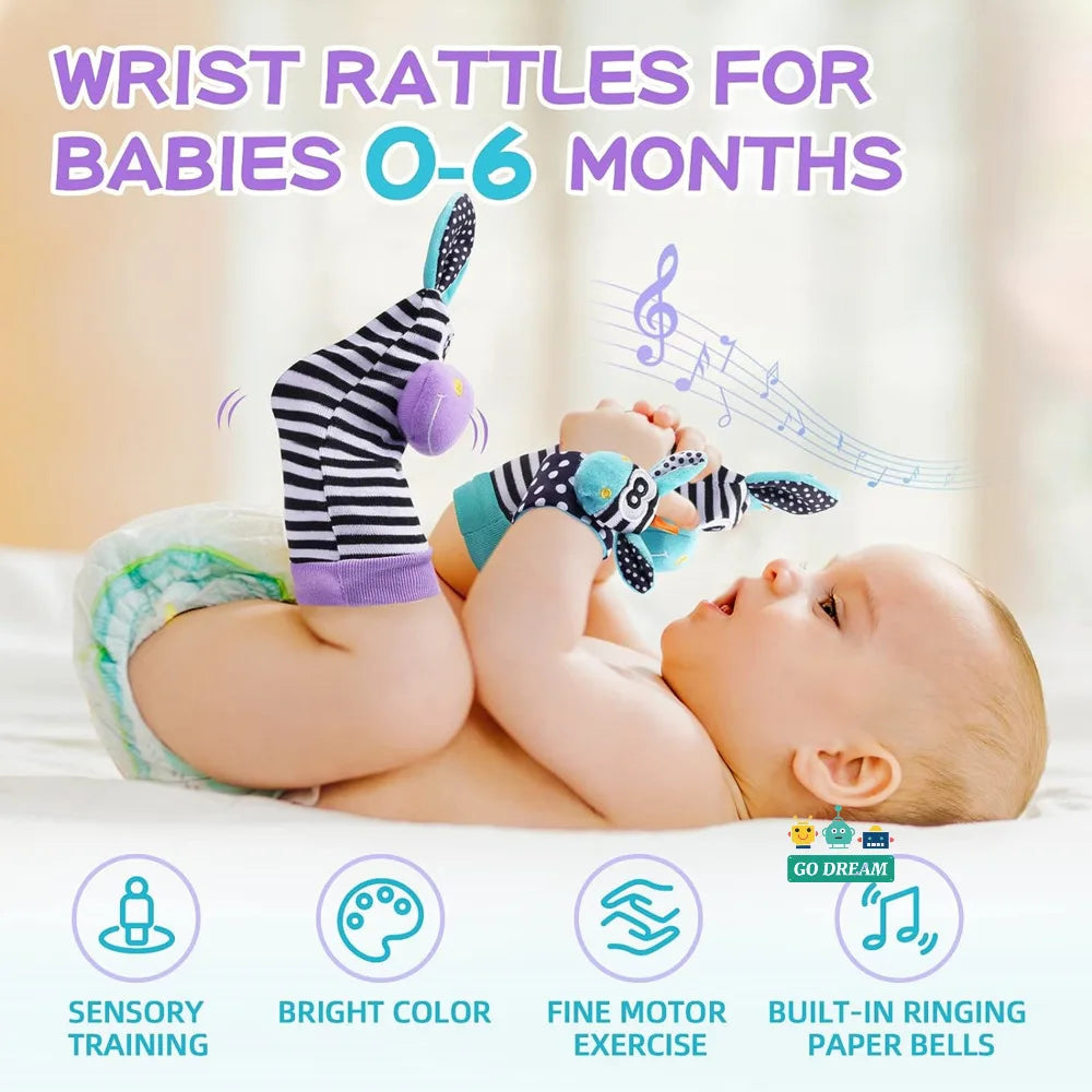 Infant Wrist Rattle Socks - Early Educational Sensory Toy