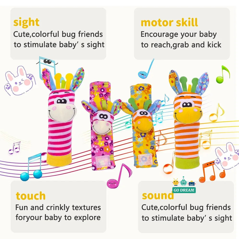 Infant Wrist Rattle Socks - Early Educational Sensory Toy