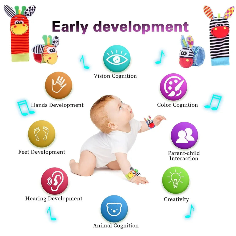 Infant Wrist Rattle Socks - Early Educational Sensory Toy