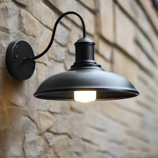 Iron Outdoor Wall Light - Industrial Style 1-Light Exterior Sconce - Image 1