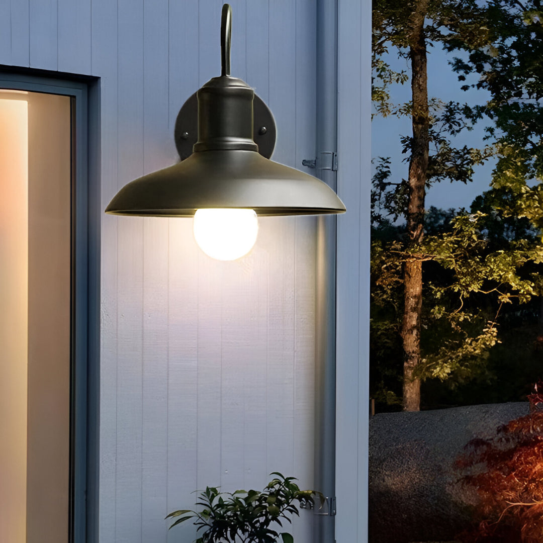 Iron Outdoor Wall Light - Industrial Style 1-Light Exterior Sconce - Image 2