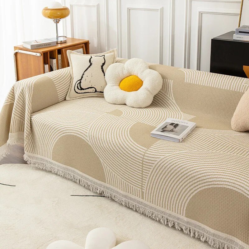 Jacquard Sofa Throw Blanket - Soft Polyester - Modern - Decorative Woven Blanket - Image 9
