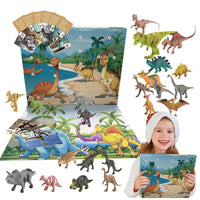 Kids' 24-Day Dinosaur Christmas Advent Calendar with 3D Figures – PVC Holiday Countdown
