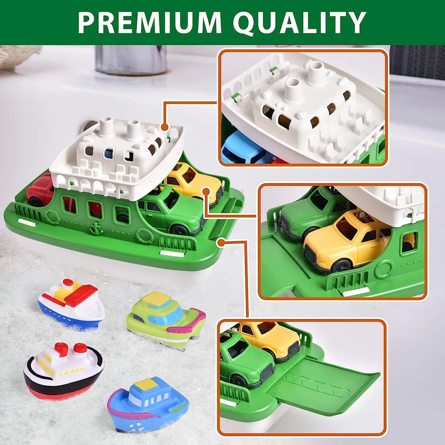 Kids' Bath Water Toy Set - Boats & Cars