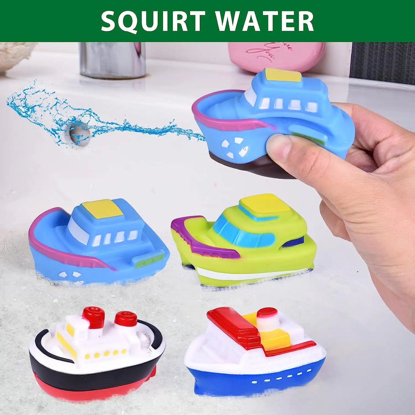 Kids' Bath Water Toy Set - Boats & Cars