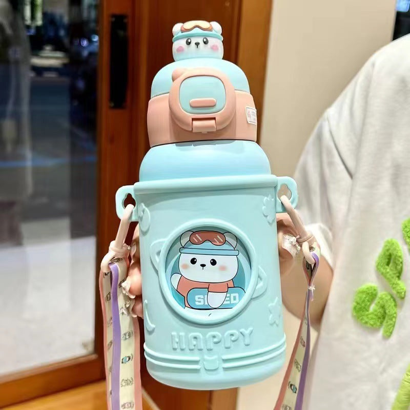 Kids' Insulated Thermos Water Bottle with Straw
