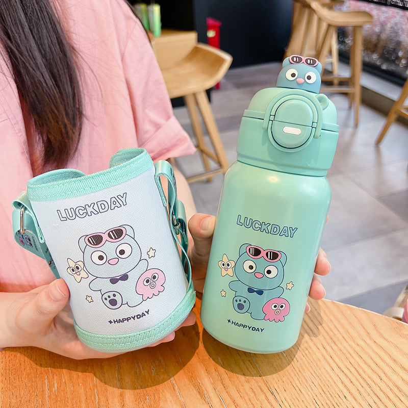 Kids' Insulated Thermos Water Bottle with Straw