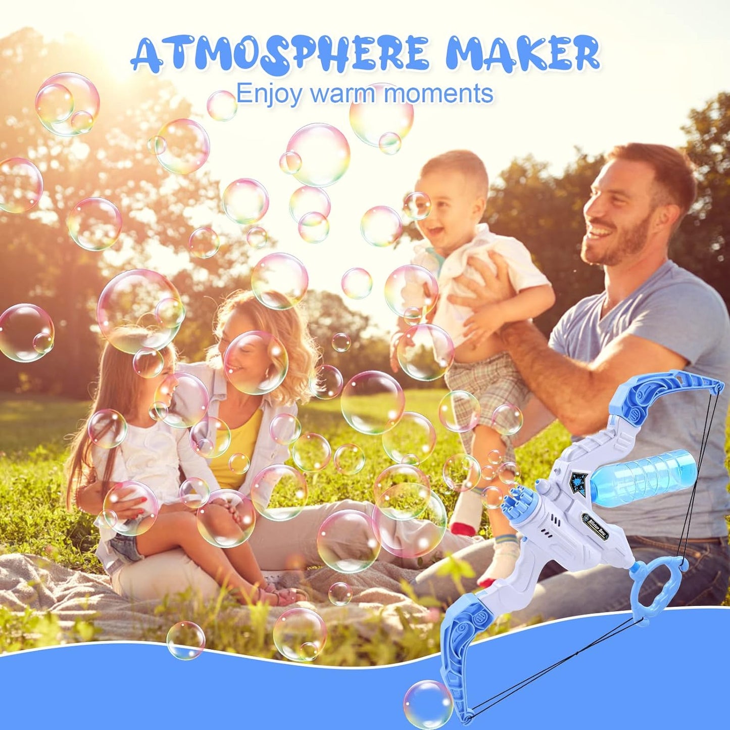 Kids Outdoor 2-in-1 Bow Bubble Machine Water Blaster Toy