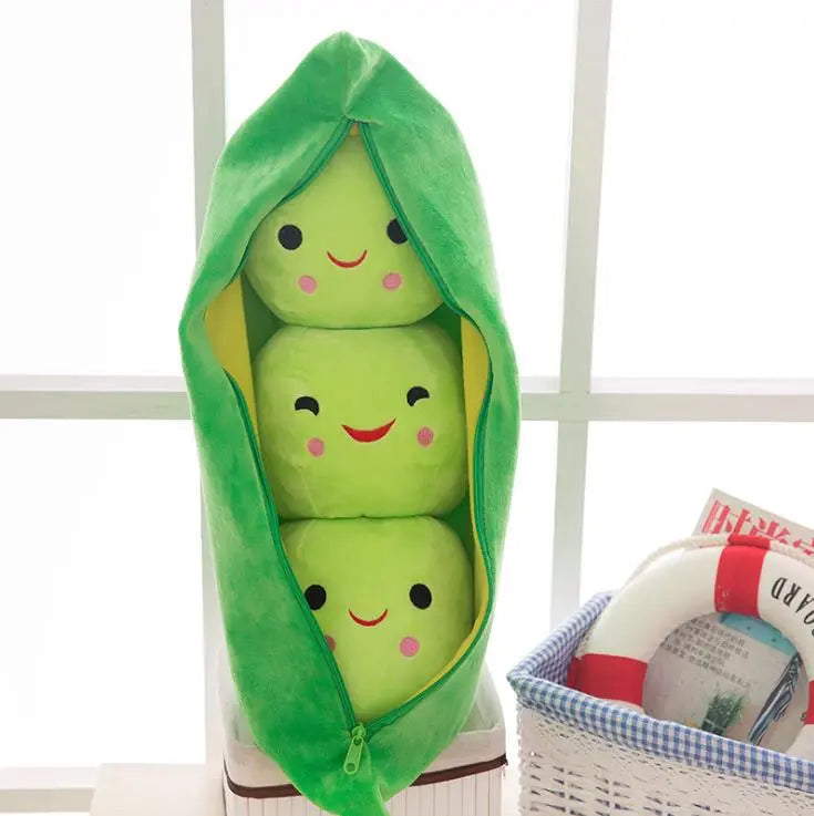Kids' Plush Peas Doll Toy – Soft & Cuddly Companion