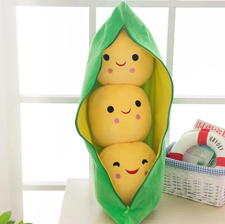 Kids' Plush Peas Doll Toy – Soft & Cuddly Companion