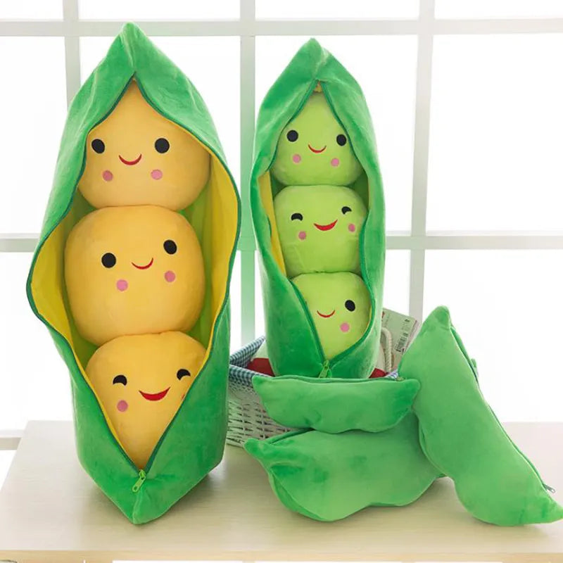 Kids' Plush Peas Doll Toy – Soft & Cuddly Companion