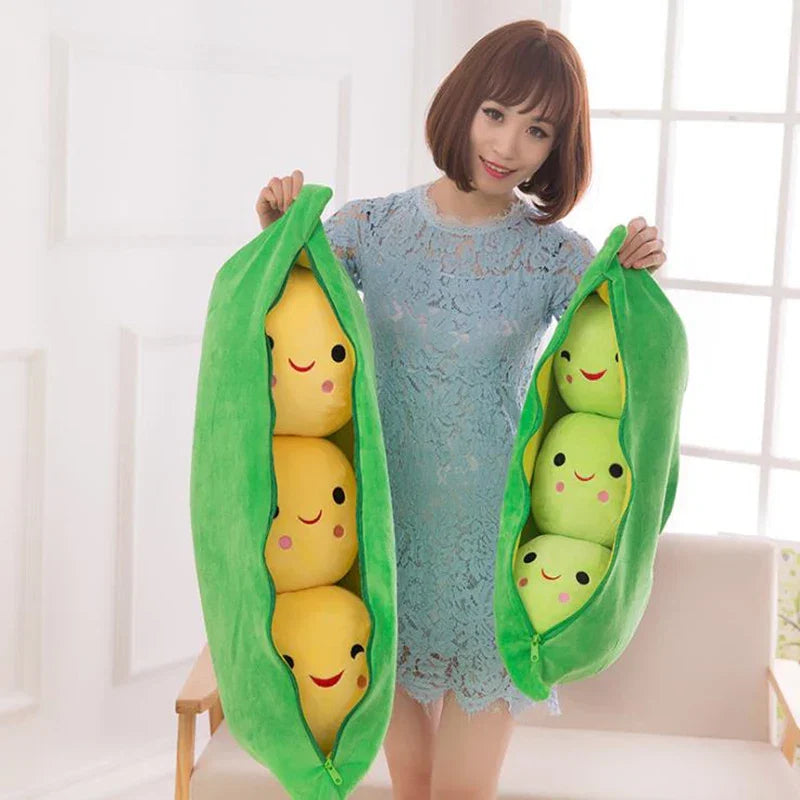 Kids' Plush Peas Doll Toy – Soft & Cuddly Companion