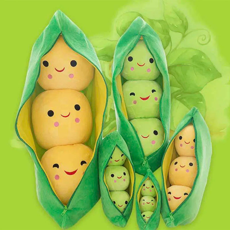 Kids' Plush Peas Doll Toy – Soft & Cuddly Companion