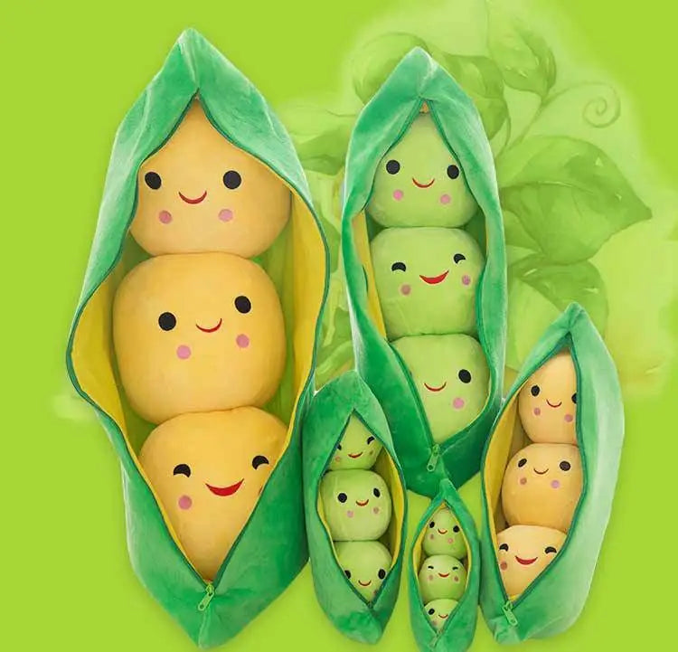 Kids' Plush Peas Doll Toy – Soft & Cuddly Companion