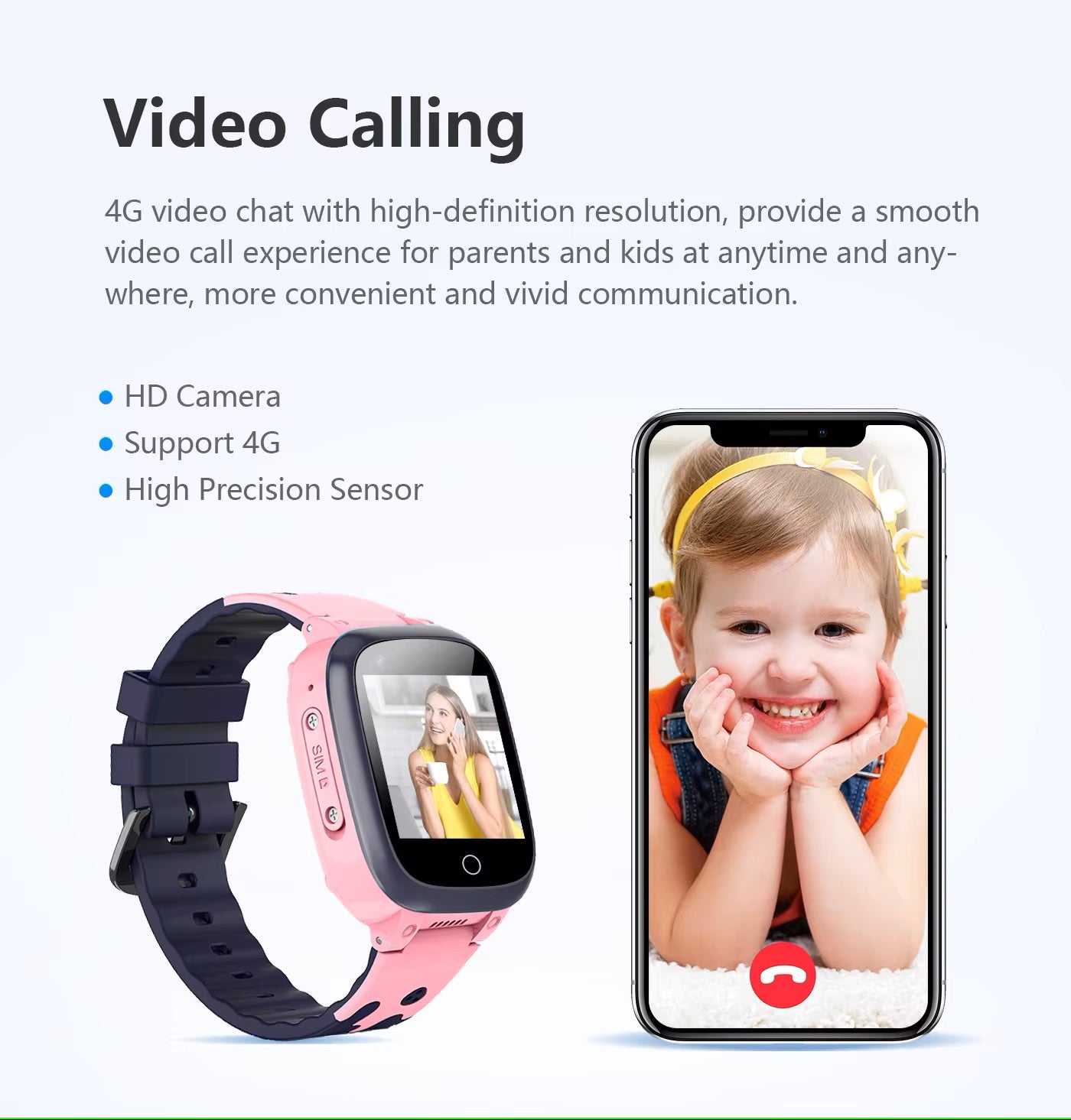 KidTrack | Smart GPS Watch with Video Calling & Emergency Calling