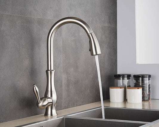 Kitchen Faucet - Retractable Pull-Out - Stylish Mixer Tap - High Arc - Image 1