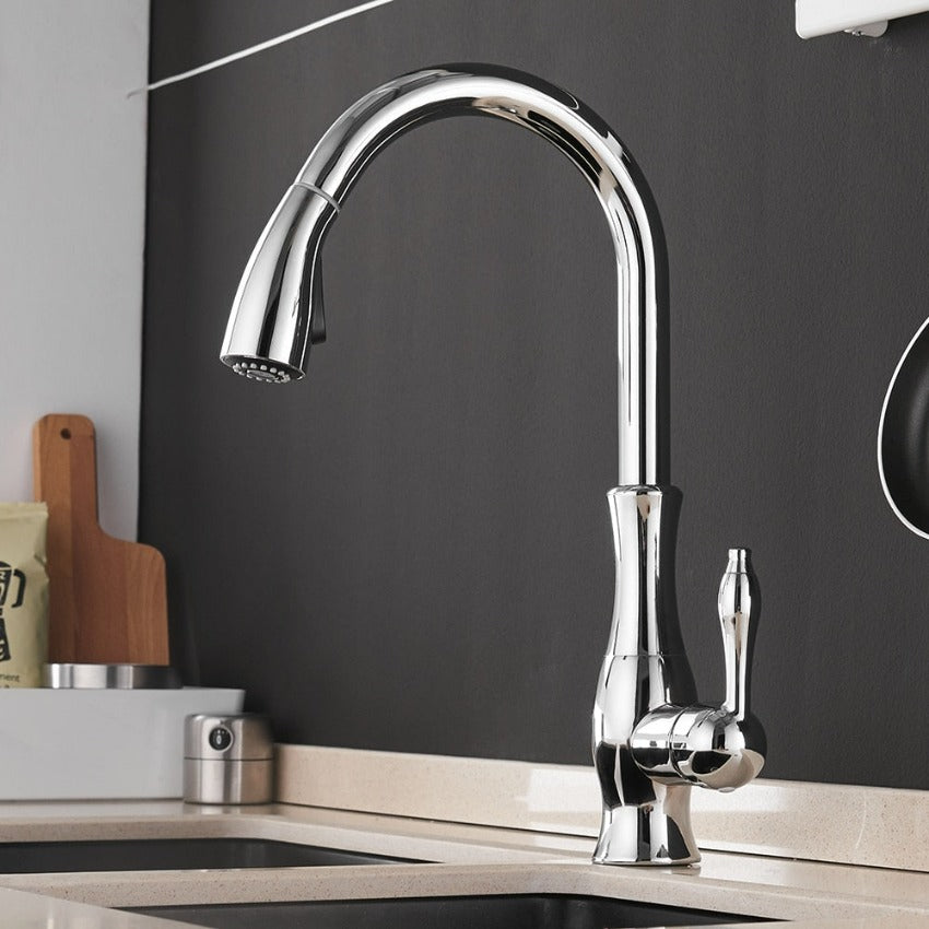 Kitchen Faucet - Retractable Pull-Out - Stylish Mixer Tap - High Arc - Image 7