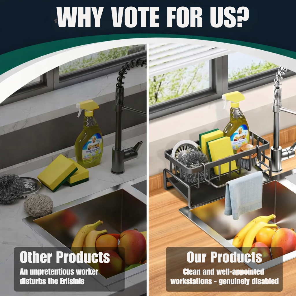 Kitchen Sink Caddy | Rustproof | With Towel Bar | AquaRack