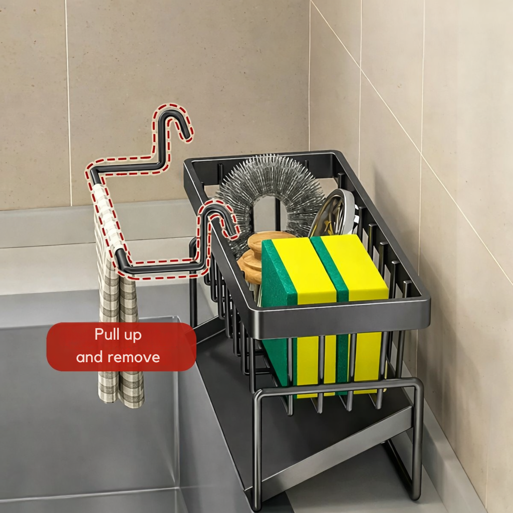 Kitchen Sink Caddy | Rustproof | With Towel Bar | AquaRack