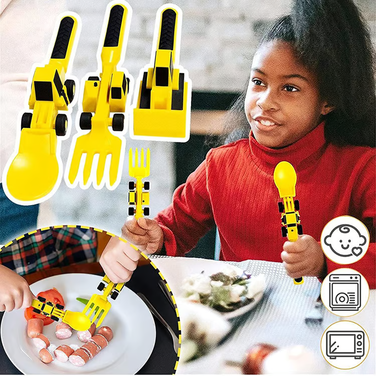 Kletshuts CarCutlery: Kids Construction Cutlery Set