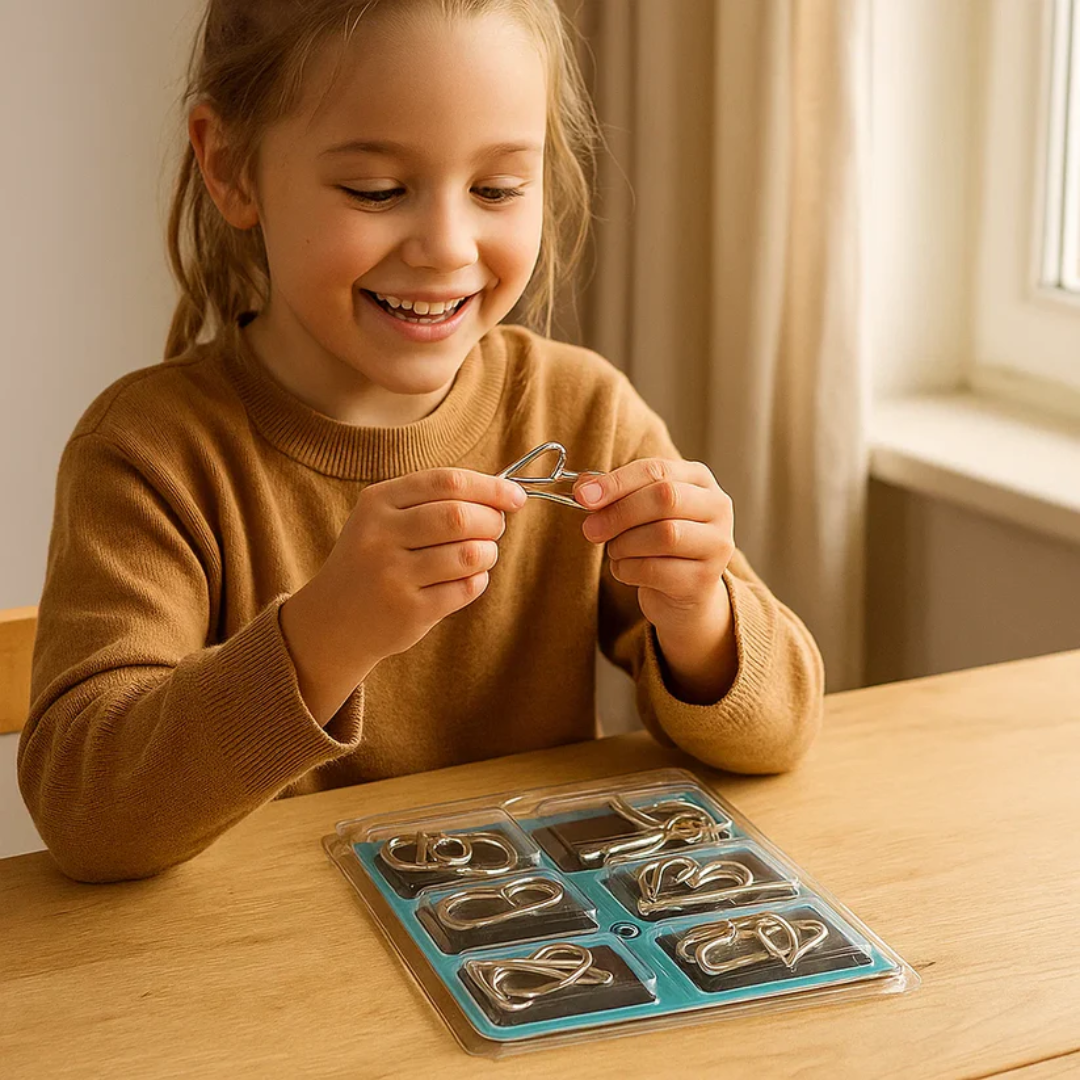 Kletshuts MetalPuzzles: Children's Brain Teaser Metal Puzzle Set