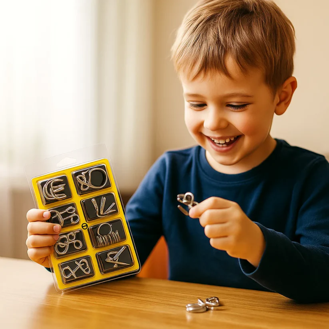 Kletshuts MetalPuzzles: Children's Brain Teaser Metal Puzzle Set