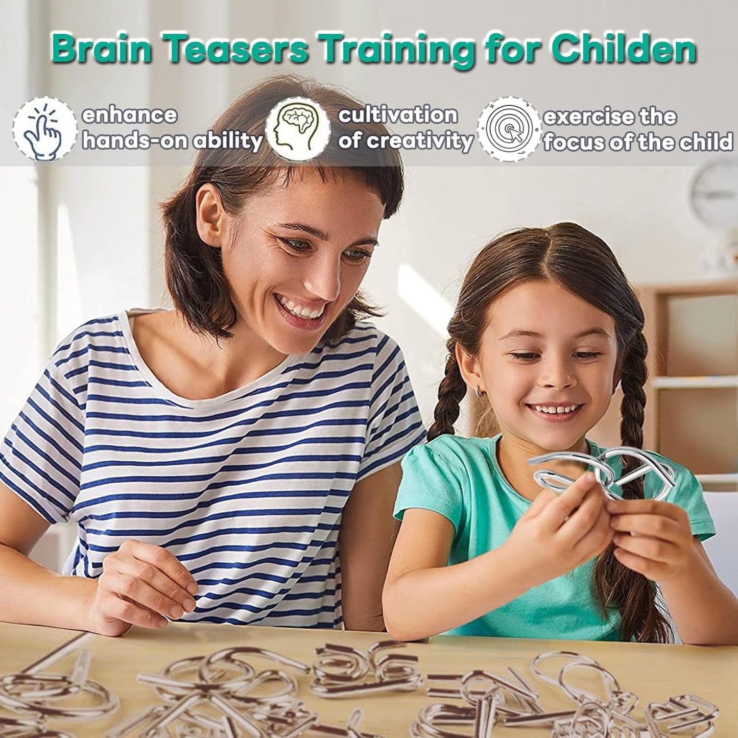 Kletshuts MetalPuzzles: Children's Brain Teaser Metal Puzzle Set