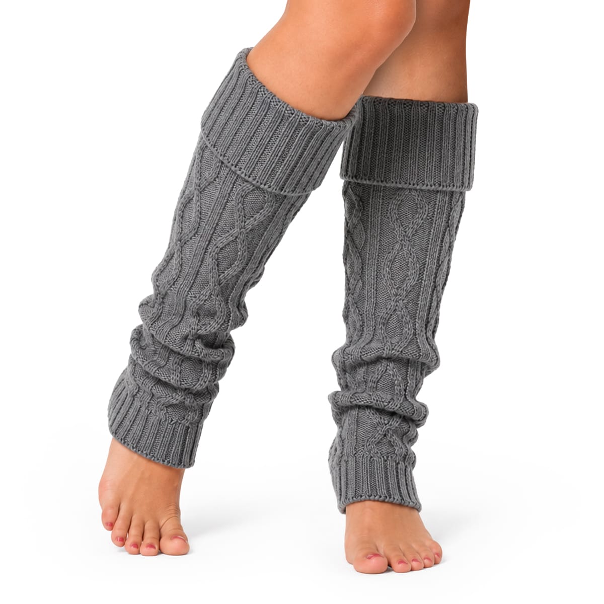 Knitted Leg Warmers | Stretchy Acrylic Fit | Approx. 40 cm Long Leg Warmers for Indoor Wear, Autumn & Winter