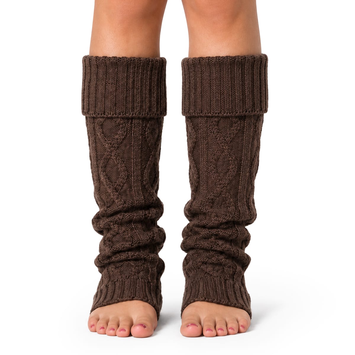 Knitted Leg Warmers | Stretchy Acrylic Fit | Approx. 40 cm Long Leg Warmers for Indoor Wear, Autumn & Winter