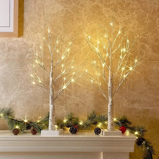 LED Birch Tree Lamp - White - Decorative Table Light - Christmas & Home Decor - Image 1